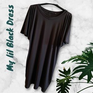 Black Dress in Plus size XXXL. Beautiful Dolman Butterfly sleeves. Gently Used